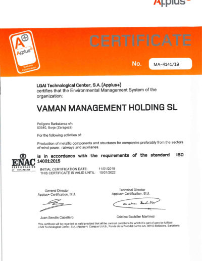 VAMAN ISO 14001-2015 EN